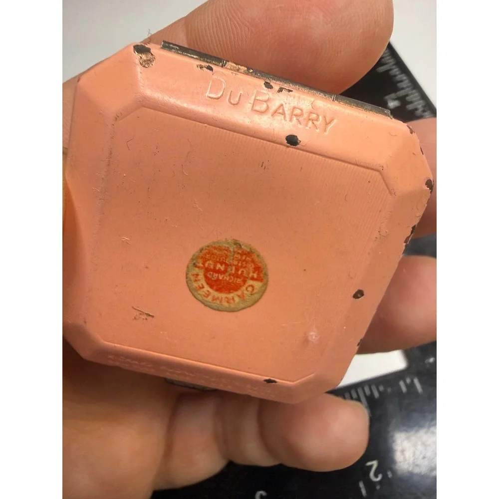 Vintage Richard Hudnut Du Barry Carmeen Cream Rouge Compact Peach Enamel Crest